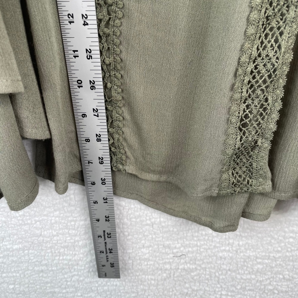 Altard State Womens L Sage Green Wide Leg Palazzo Pants Corset Waist Lace 17G361 - Picture 10 of 13